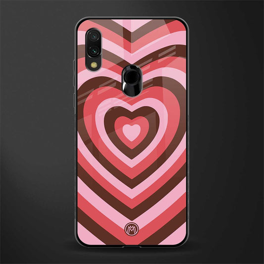 y2k red pink brown hearts aesthetic glass case for redmi note 7 image