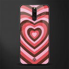 y2k red pink brown hearts aesthetic glass case for redmi 8 image