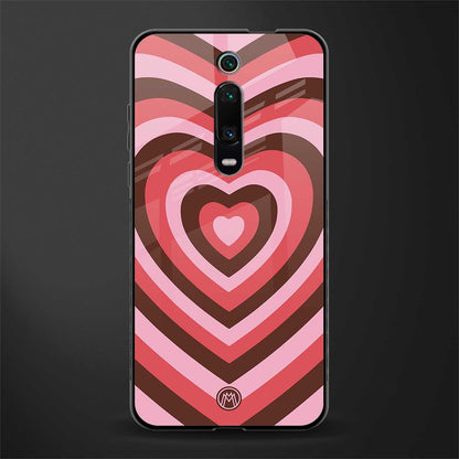 y2k red pink brown hearts aesthetic glass case for redmi k20 image