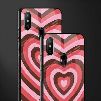 y2k red pink brown hearts aesthetic glass case for redmi 6 pro image-2