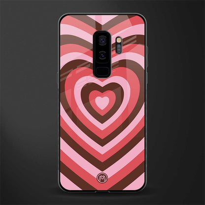 y2k red pink brown hearts aesthetic glass case for samsung galaxy s9 plus image