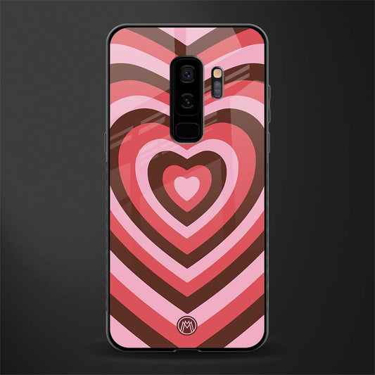 y2k red pink brown hearts aesthetic glass case for samsung galaxy s9 plus image