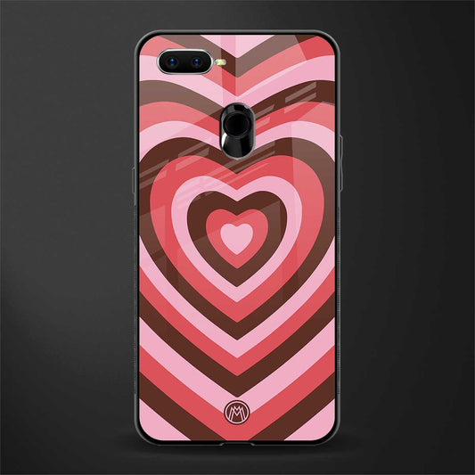 y2k red pink brown hearts aesthetic glass case for oppo a5s image