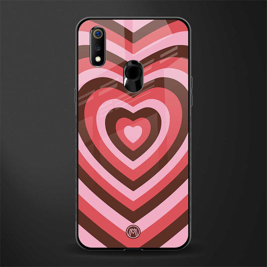 y2k red pink brown hearts aesthetic glass case for realme 3 pro image