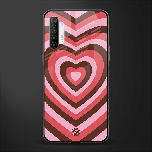 y2k red pink brown hearts aesthetic glass case for realme xt image