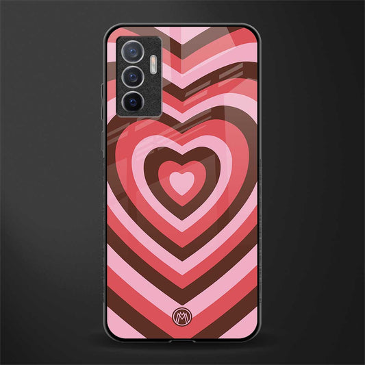 y2k red pink brown hearts aesthetic glass case for vivo v23e image