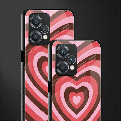 y2k red pink brown hearts aesthetic back phone cover | glass case for realme 9 pro 5g