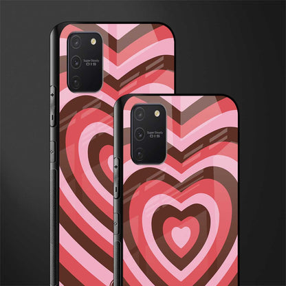 y2k red pink brown hearts aesthetic glass case for samsung galaxy a91 image-2