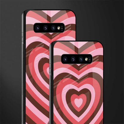 y2k red pink brown hearts aesthetic glass case for samsung galaxy s10 plus image-2