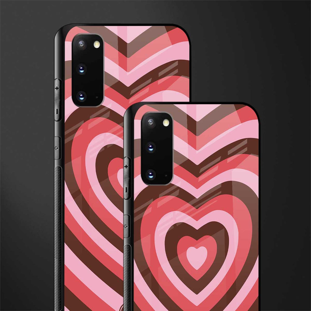 y2k red pink brown hearts aesthetic glass case for samsung galaxy s20 image-2