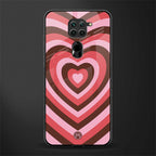 y2k red pink brown hearts aesthetic glass case for redmi note 9 image