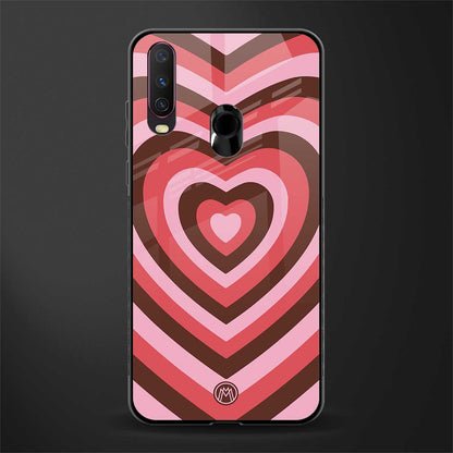 y2k red pink brown hearts aesthetic glass case for vivo y17 image