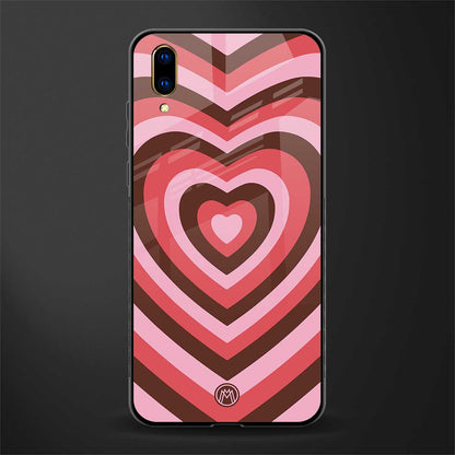 y2k red pink brown hearts aesthetic glass case for vivo v11 pro image