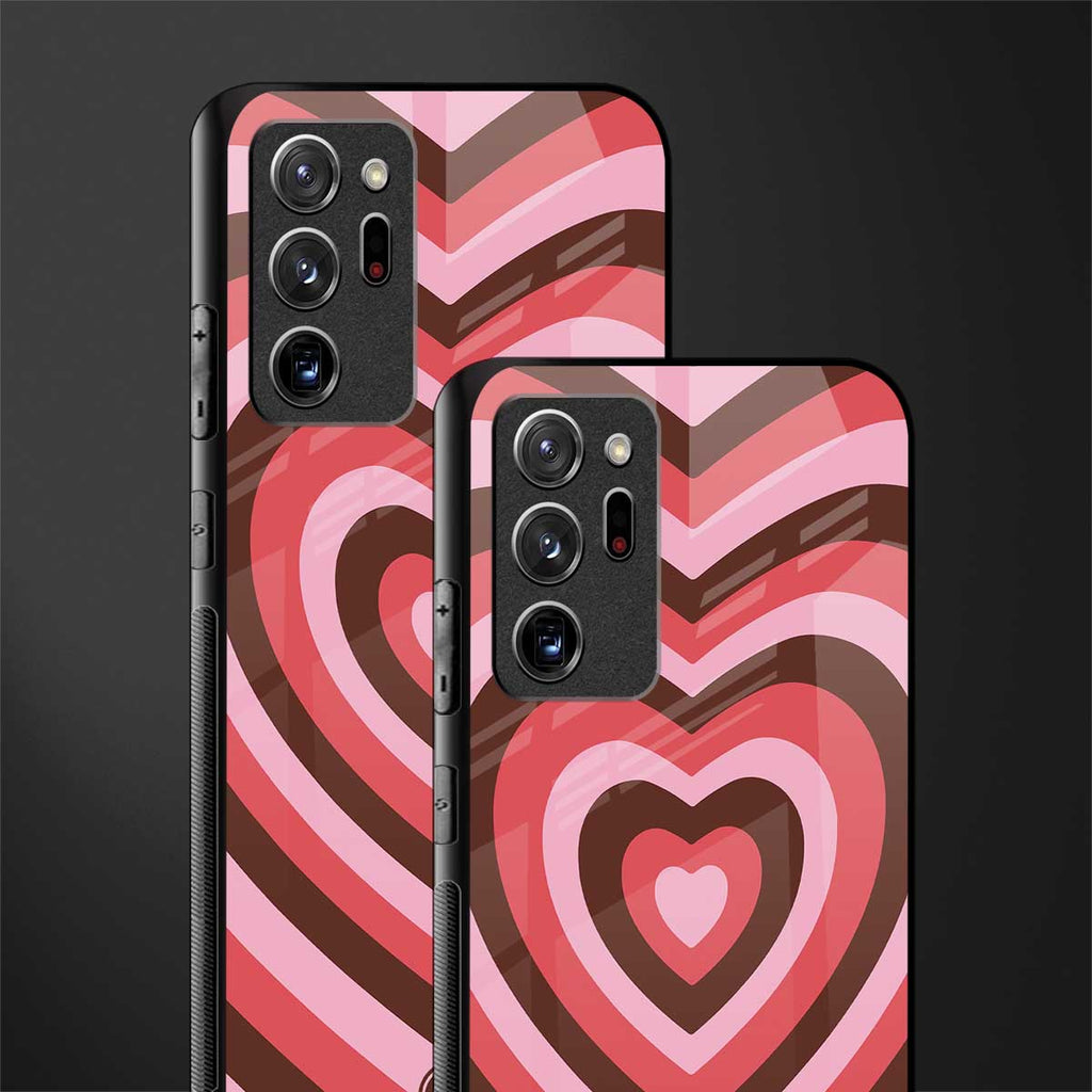 y2k red pink brown hearts aesthetic glass case for samsung galaxy note 20 ultra 5g image-2