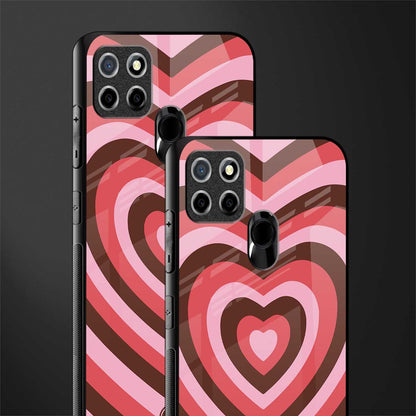 y2k red pink brown hearts aesthetic glass case for realme narzo 20 image-2