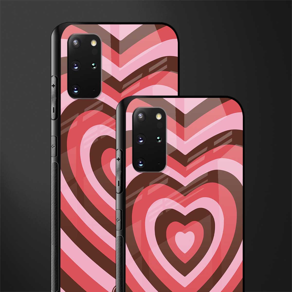 y2k red pink brown hearts aesthetic glass case for samsung galaxy s20 plus image-2