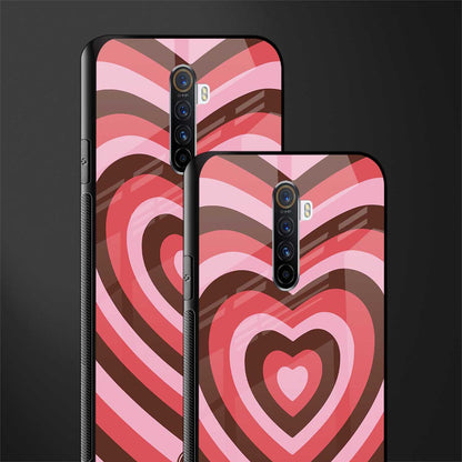 y2k red pink brown hearts aesthetic glass case for realme x2 pro image-2