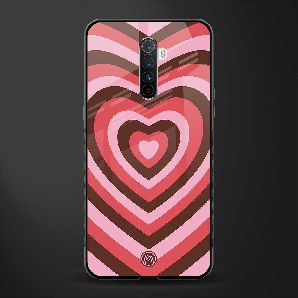 y2k red pink brown hearts aesthetic glass case for realme x2 pro image