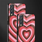 y2k red pink brown hearts aesthetic glass case for vivo y20i vivo y20t image-2