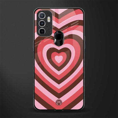y2k red pink brown hearts aesthetic glass case for oppo a53 image