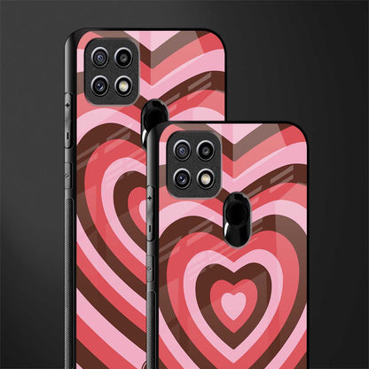 y2k red pink brown hearts aesthetic glass case for oppo a15 image-2