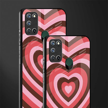 y2k red pink brown hearts aesthetic glass case for realme 7i image-2