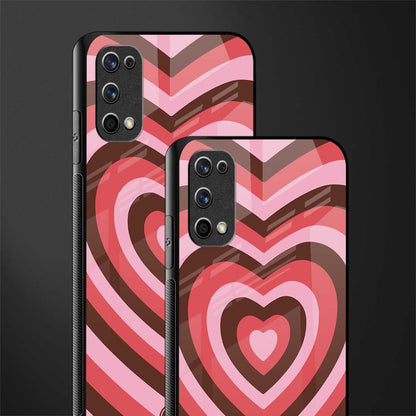 y2k red pink brown hearts aesthetic glass case for realme 7 pro image-2