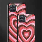 y2k red pink brown hearts aesthetic glass case for oppo f17 pro image-2