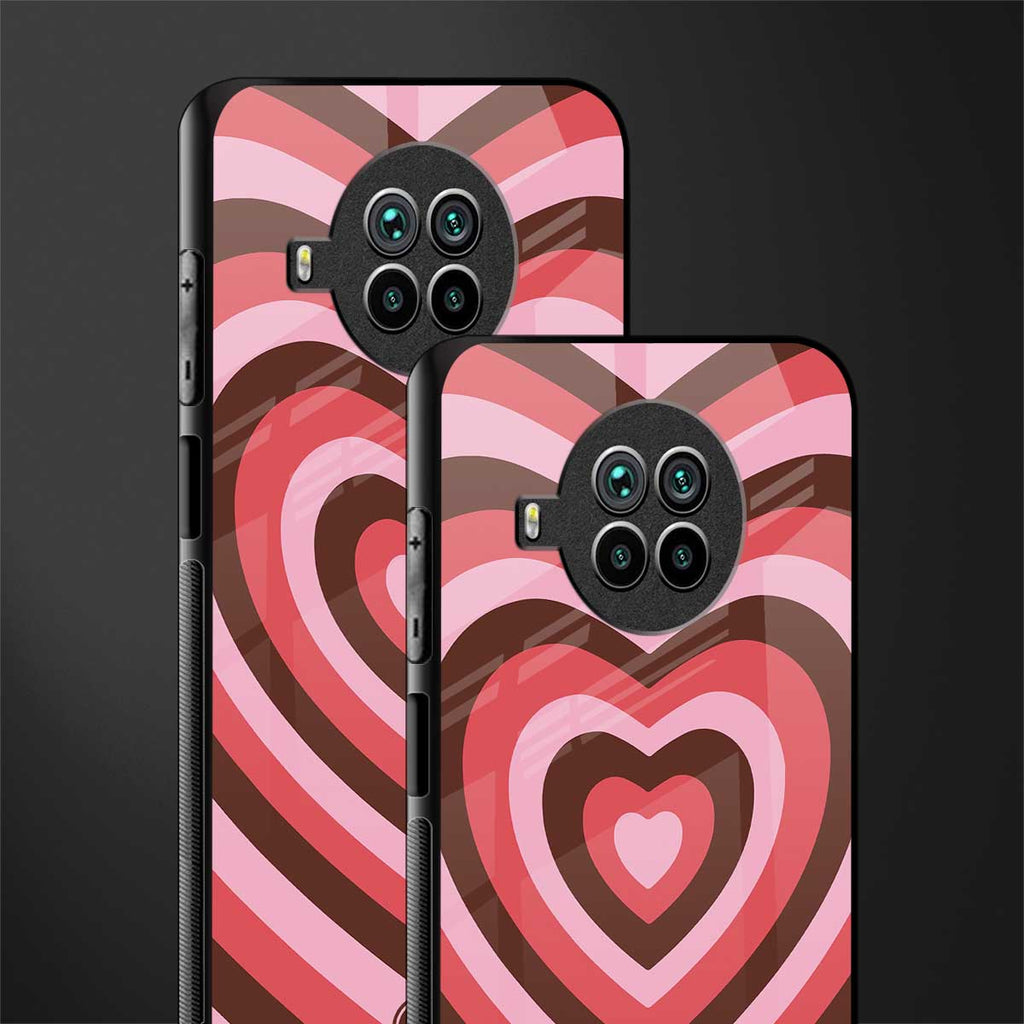 y2k red pink brown hearts aesthetic glass case for mi 10i image-2