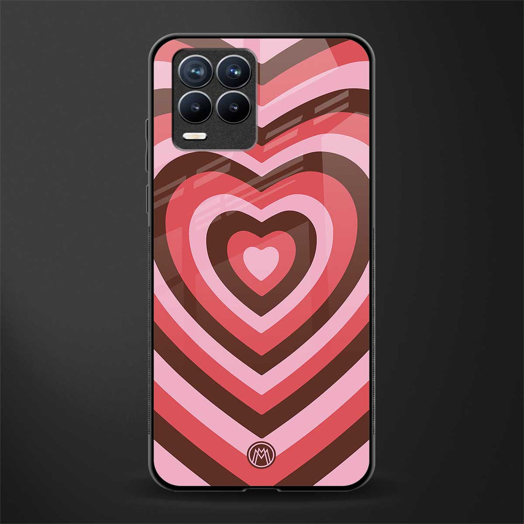 y2k red pink brown hearts aesthetic glass case for realme 8 pro image