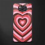 y2k red pink brown hearts aesthetic glass case for poco x3 image