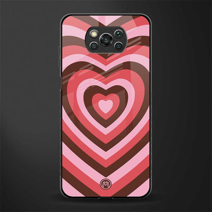 y2k red pink brown hearts aesthetic glass case for poco x3 pro image