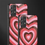y2k red pink brown hearts aesthetic glass case for samsung galaxy a32 4g image-2