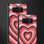 y2k red pink brown hearts aesthetic glass case for samsung galaxy note 8 image-2