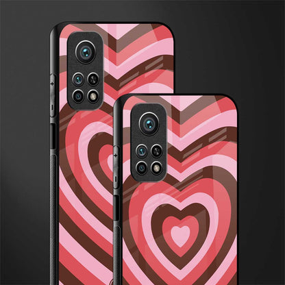 y2k red pink brown hearts aesthetic glass case for mi 10t 5g image-2