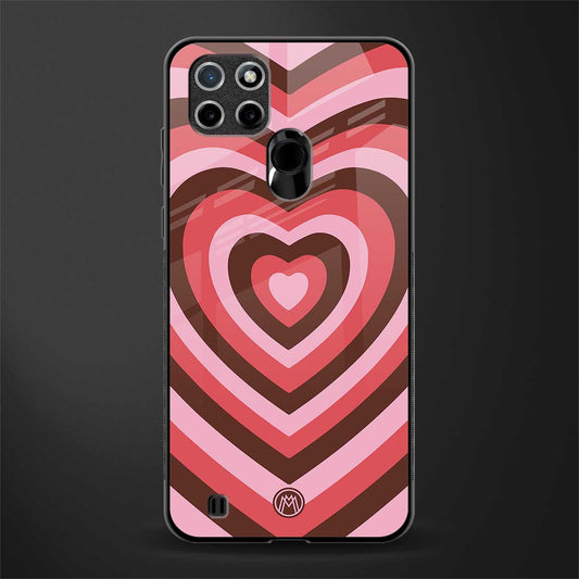y2k red pink brown hearts aesthetic glass case for realme c21 image