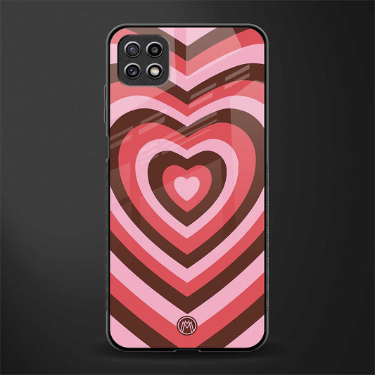 y2k red pink brown hearts aesthetic glass case for samsung galaxy a22 5g image