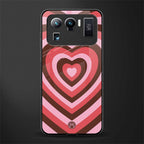 y2k red pink brown hearts aesthetic glass case for mi 11 ultra 5g image