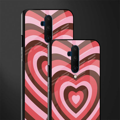 y2k red pink brown hearts aesthetic glass case for oneplus 7t pro image-2