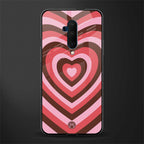y2k red pink brown hearts aesthetic glass case for oneplus 7t pro image