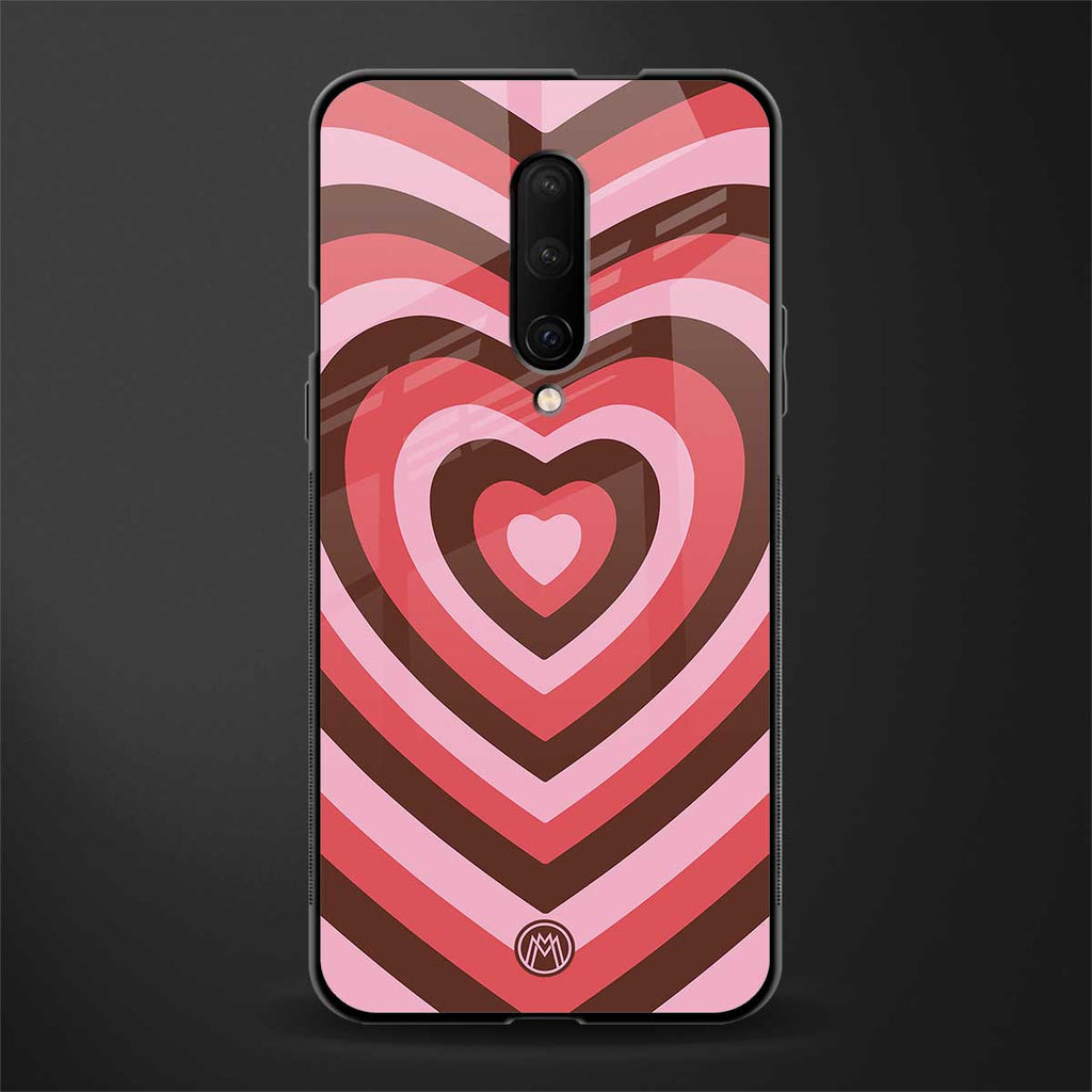 y2k red pink brown hearts aesthetic glass case for oneplus 7 pro image
