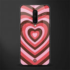 y2k red pink brown hearts aesthetic glass case for oneplus 7 pro image