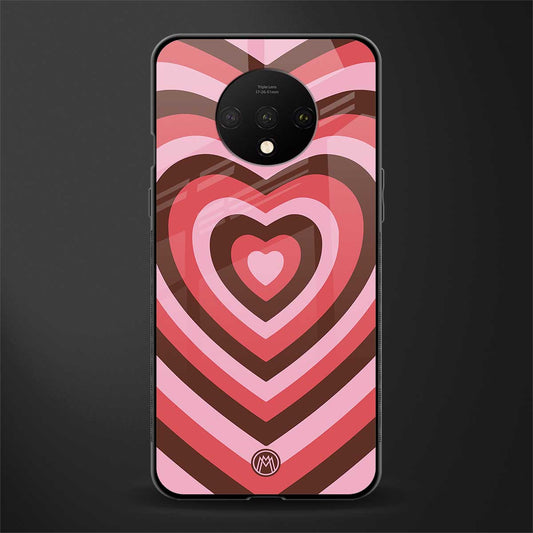 y2k red pink brown hearts aesthetic glass case for oneplus 7t image