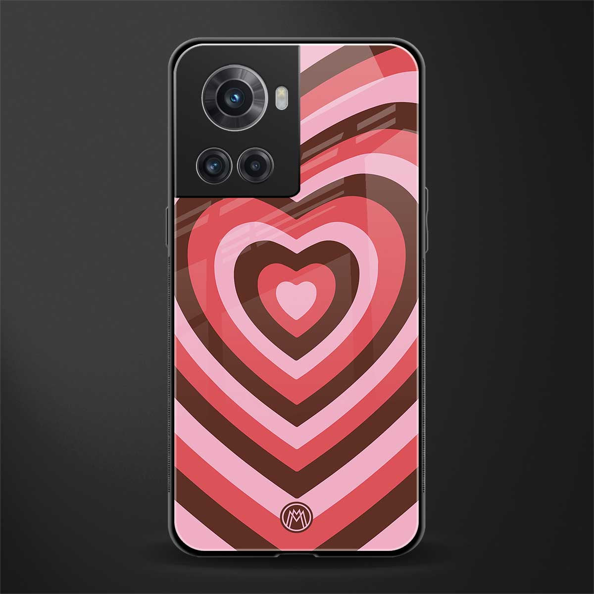y2k red pink brown hearts aesthetic back phone cover | glass case for oneplus 10r 5g