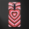 y2k red pink brown hearts aesthetic glass case for oneplus 8 pro image