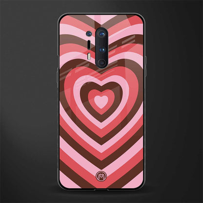 y2k red pink brown hearts aesthetic glass case for oneplus 8 pro image
