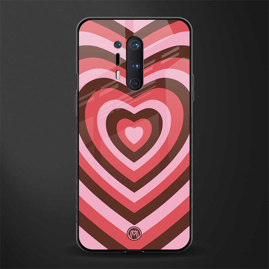 y2k red pink brown hearts aesthetic glass case for oneplus 8 pro image