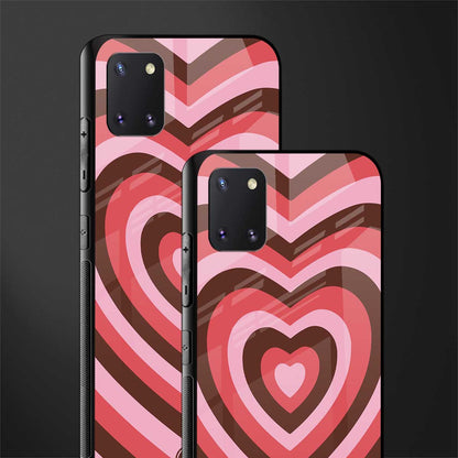 y2k red pink brown hearts aesthetic glass case for samsung a81 image-2