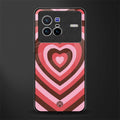 y2k red pink brown hearts aesthetic glass case for vivo x80 image