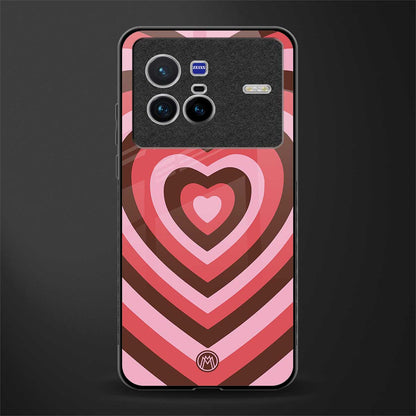 y2k red pink brown hearts aesthetic glass case for vivo x80 image